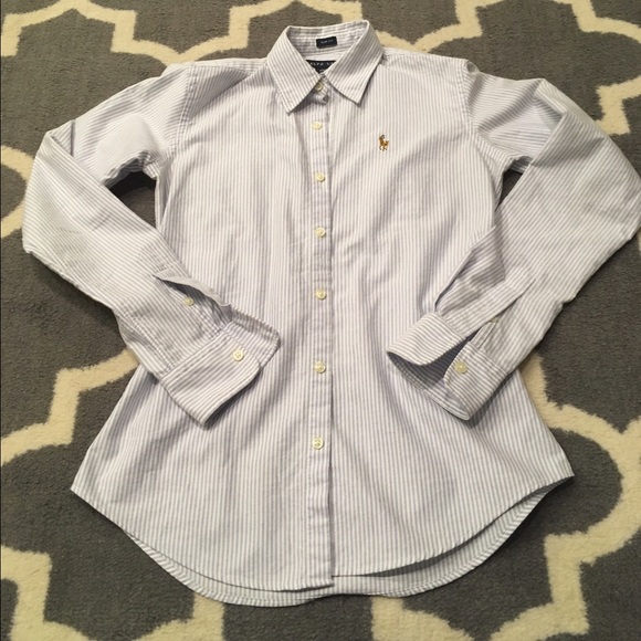 Blue Striped Slim Fit Button Down