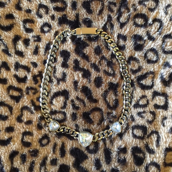 Givenchy silver necklace with crystals