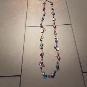 Multicolored glass necklace