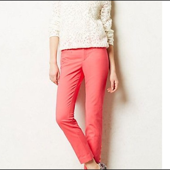 Anthropologie Charlie Ankle trousers Hot pink 0