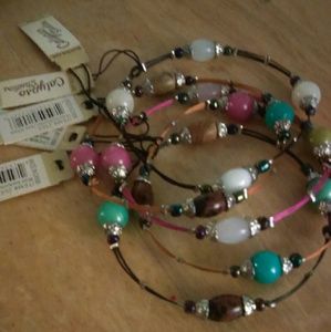 NWT glass bead bracelets set of 5