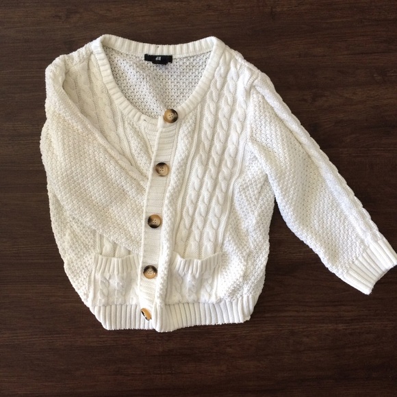 cream knit fitted cardigan with buttons