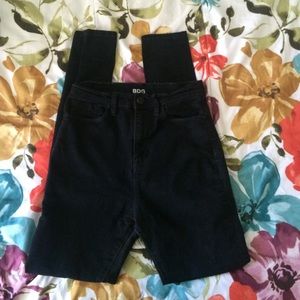 High waisted black skinny jeans