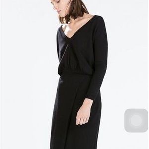 Zara Never Worn Black Knit Sweater Dress