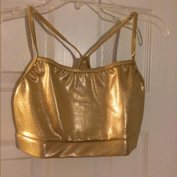 Tops New Metallic Gold Sports Bra Dance Attire Poshmark
