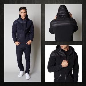 🎉HP 1 LEFT New Men Black Coated Hoodie Jacket