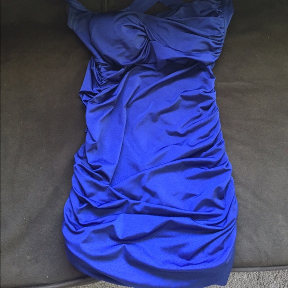 Blue cross-cross dress