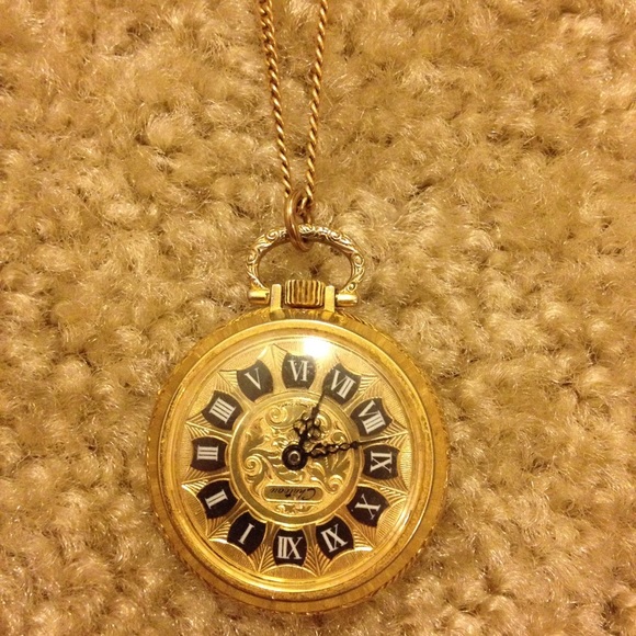Vintage Gold Pocket Watch Necklace