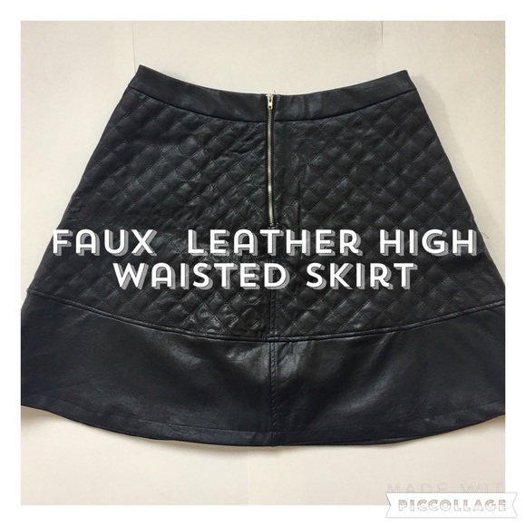 Faux leather high waisted skirt
