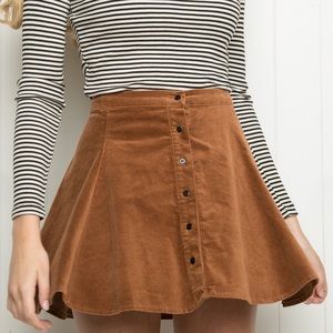 Brown suede Brya skirt