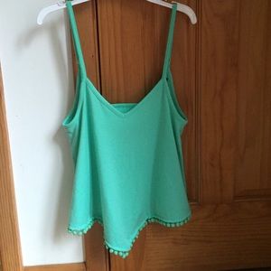 Mint green tank with cutout in back