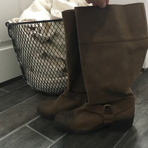 Just Fab. Leather riding boots.