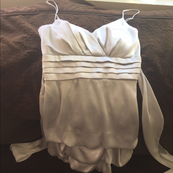 Silky silver shimmery spaghetti strap dress