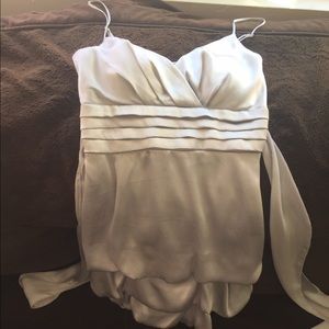 Silky silver shimmery spaghetti strap dress