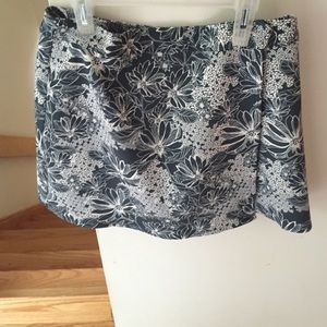 Wraparound floral mini skirt