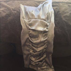 Silvery/moss green dress with some iridescents