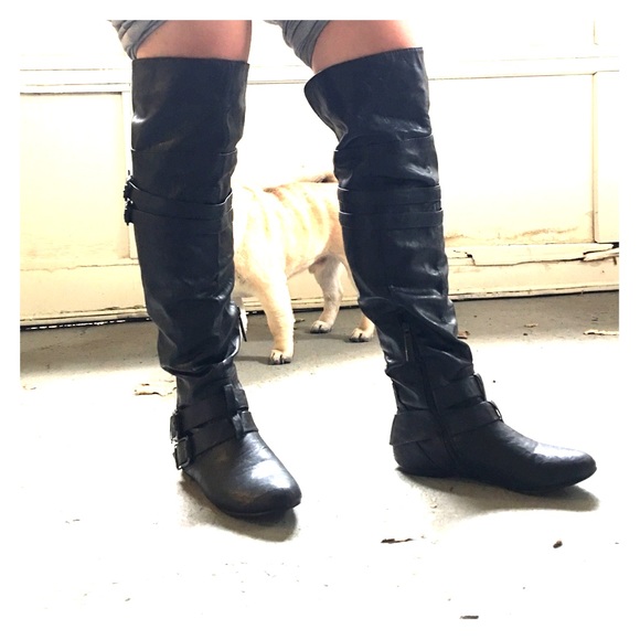 Flat over the knee boots
