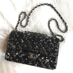 Sequin quilted Chanel purse
