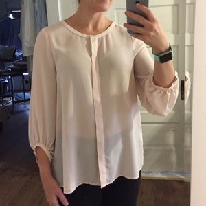 Pale pink Loft chiffon blouse