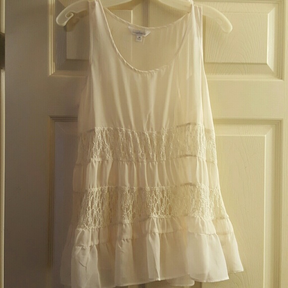 Charming Charlie sheer lacy blouse
