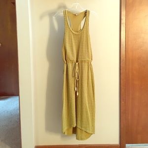 Chartreuse Athleta racerback sweater dress
