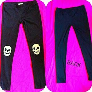 New BLACK Skull Pants
