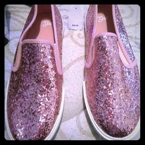 Pink sparkling shoes