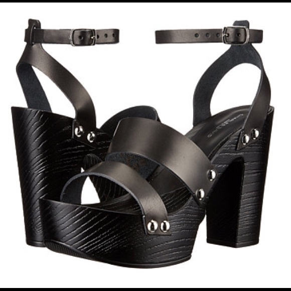 Charles David Ellie Leather Platform Heel Sandal - Picture 1 of 4
