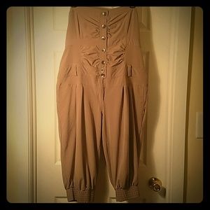 Plus Size Strapless Capri Jumpsuit