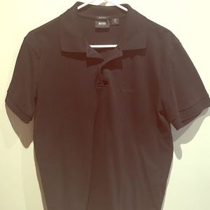 Collared Black Hugo Boss t shirt