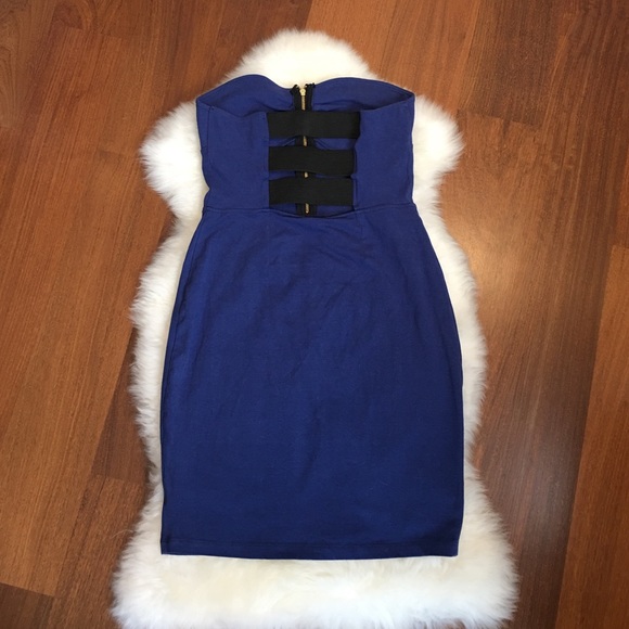 NWOT Blue Fitted Dress - Picture 4 of 4