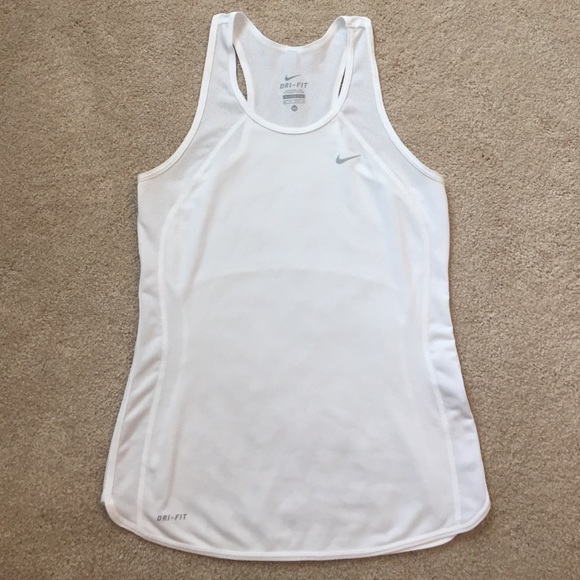 Nike White Dri-Fit Breathable Tank Top