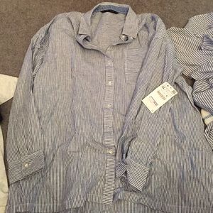 Zara basic long sleeve striped shirt
