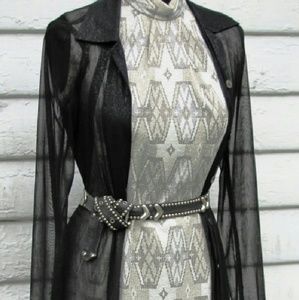 Sheer Maxi Black Glitter Cardigan