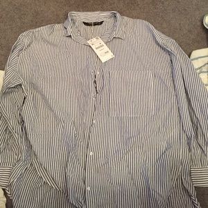 TRAFALUC collection zara. White and blue striped