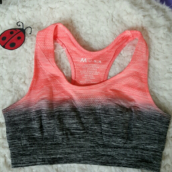 New black coral ombre sports bra - Picture 2 of 4