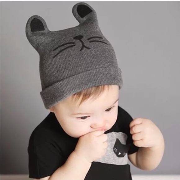 💞NEW💞baby hat🐱Little MEOW kitten beanie - Picture 2 of 4