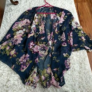 Charming charlies floral cardigan
