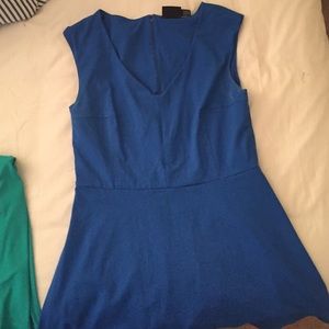 cotton blue cap sleeve dress