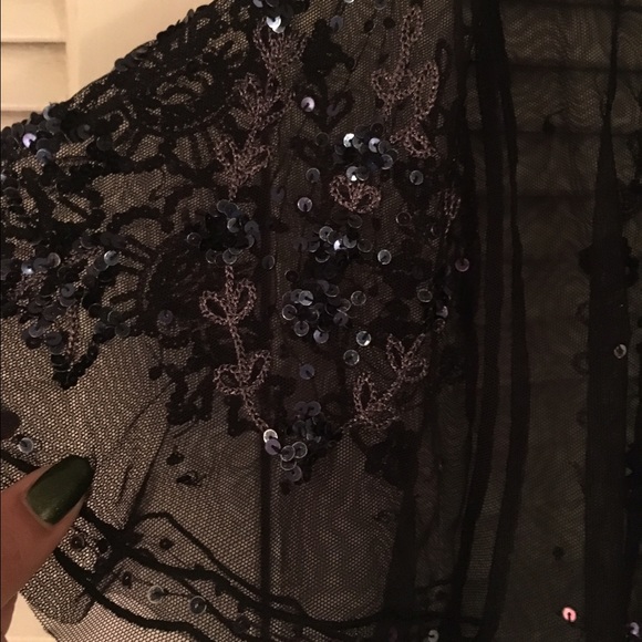 Sequin mesh cardigan