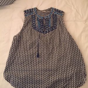 embroidered sleeveless top
