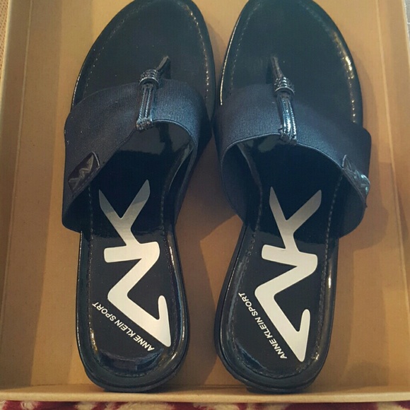 Anne Klein black sport sandal