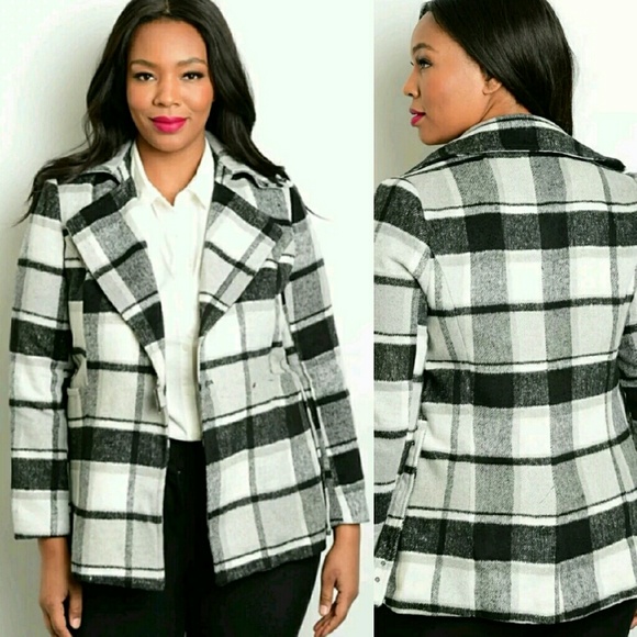 Katia Jackets & Blazers - Plus Size Jacket in Black & White Plaid