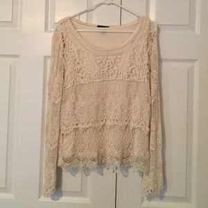 Crochet top with built in slip