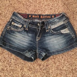Rock revival jean shorts