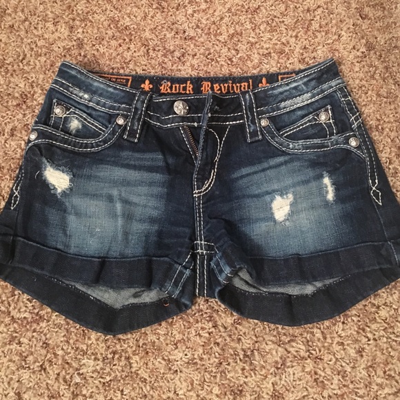 Rock revival jean shorts