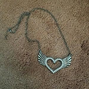 Heart with wings necklace!