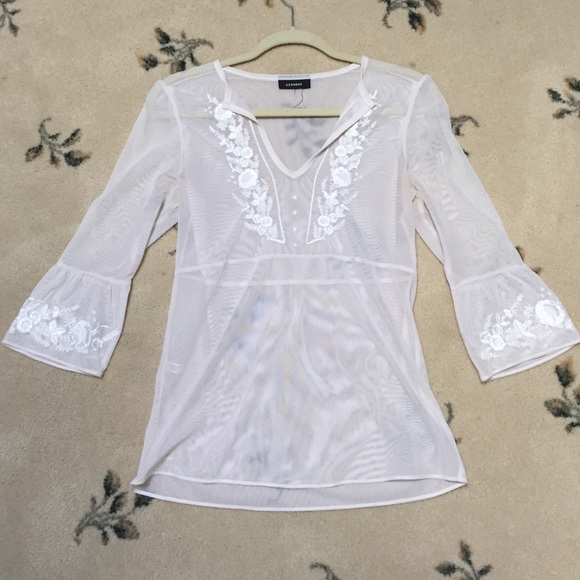Sheer white blouse