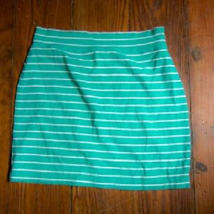 Aqua stripped mini skirt