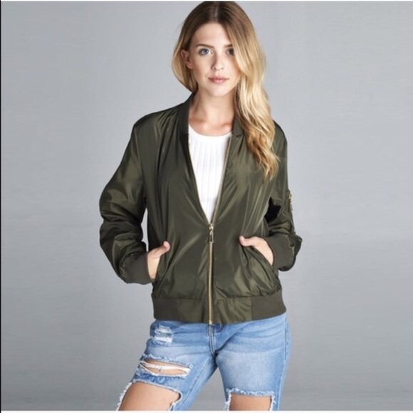Olive Bomber Jacket